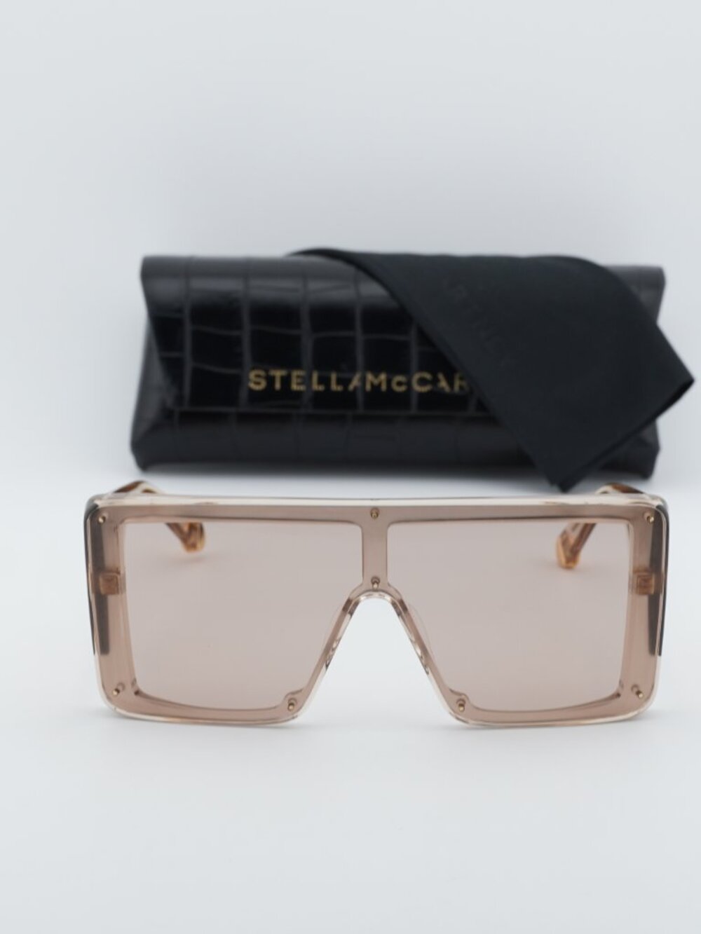Stella McCartney SC40083I 45E Shield Sunglasses - Shiny Brown - Picture 2 of 8